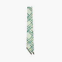 Skinny Reversible Check Silk Scarf in Breeze | Burberry® Official