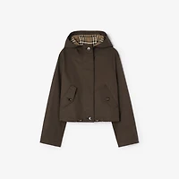 Cropped Tropical Gabardine Parka in Estuary brown - Women | Burberry® Official