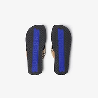 Check Pavilion Sandals​ in Sand - Men, Nylon | Burberry® Official