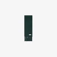 Check Label Cashmere Scarf in Brigade green | Burberry® Official