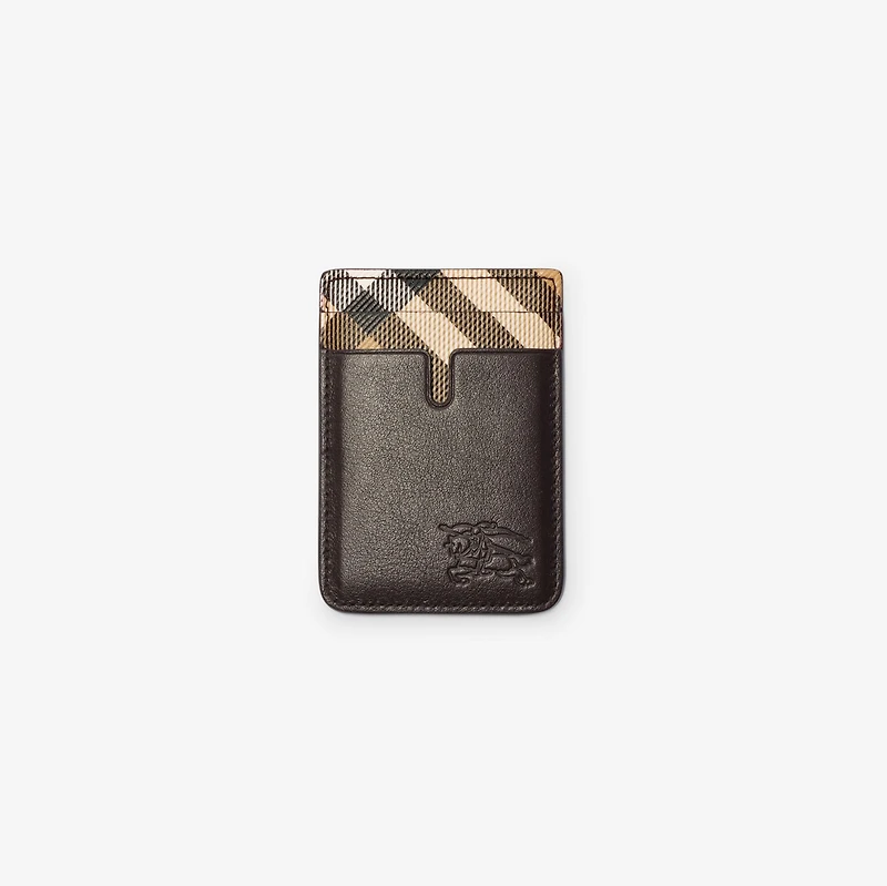 Pop Check Magnetic Card Case in Sand beige - Men | Burberry® Official
