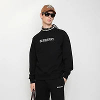 Logo Cotton Sweatshirt in Black - Men | Burberry® Official