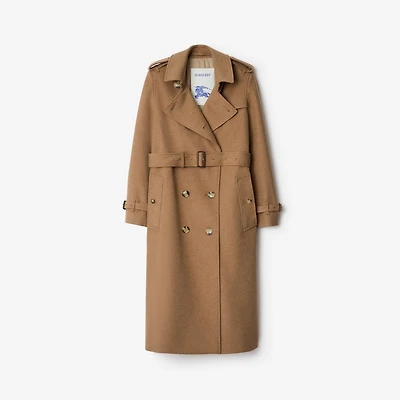 Long Cashmere Kensington Trench Coat in Camel beige - Women | Burberry® Official