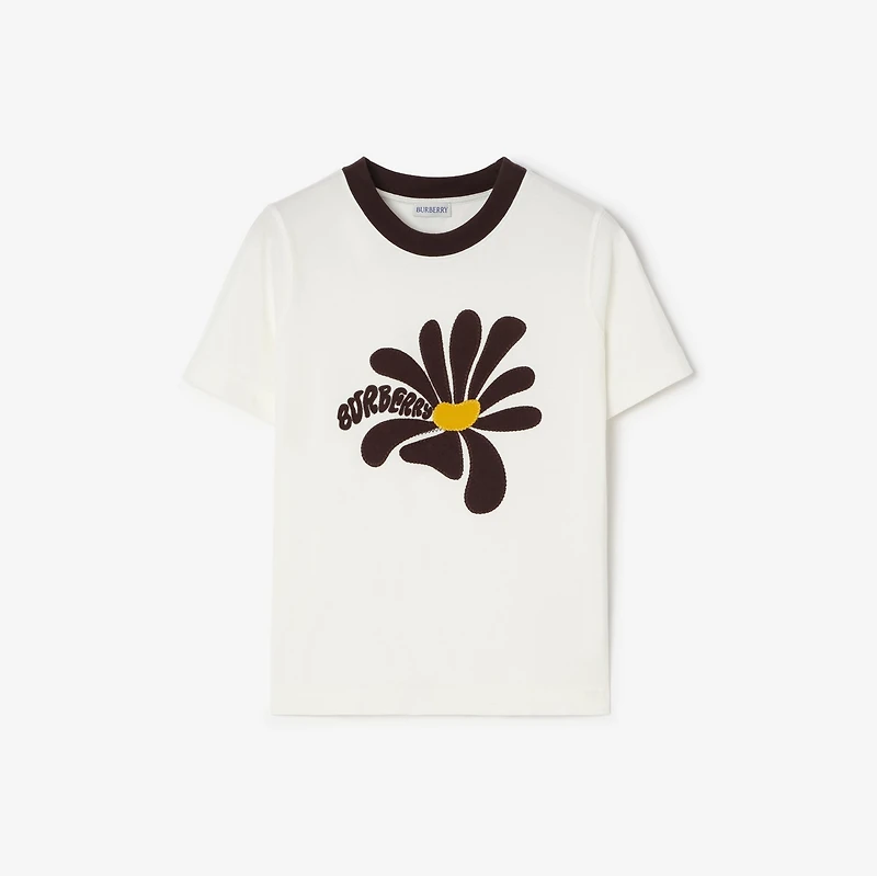 Daisy Cotton T-shirt in Chalk white - Women | Burberry® Official