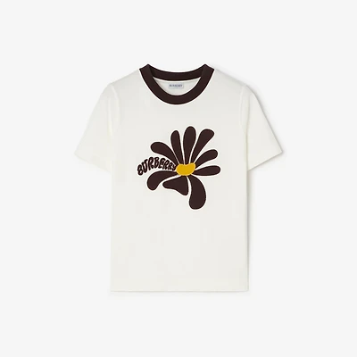 Daisy Cotton T-shirt in Chalk white - Women | Burberry® Official