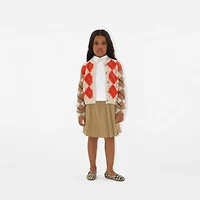 Pleated Cotton Blend Skirt in Sand | Burberry® Official