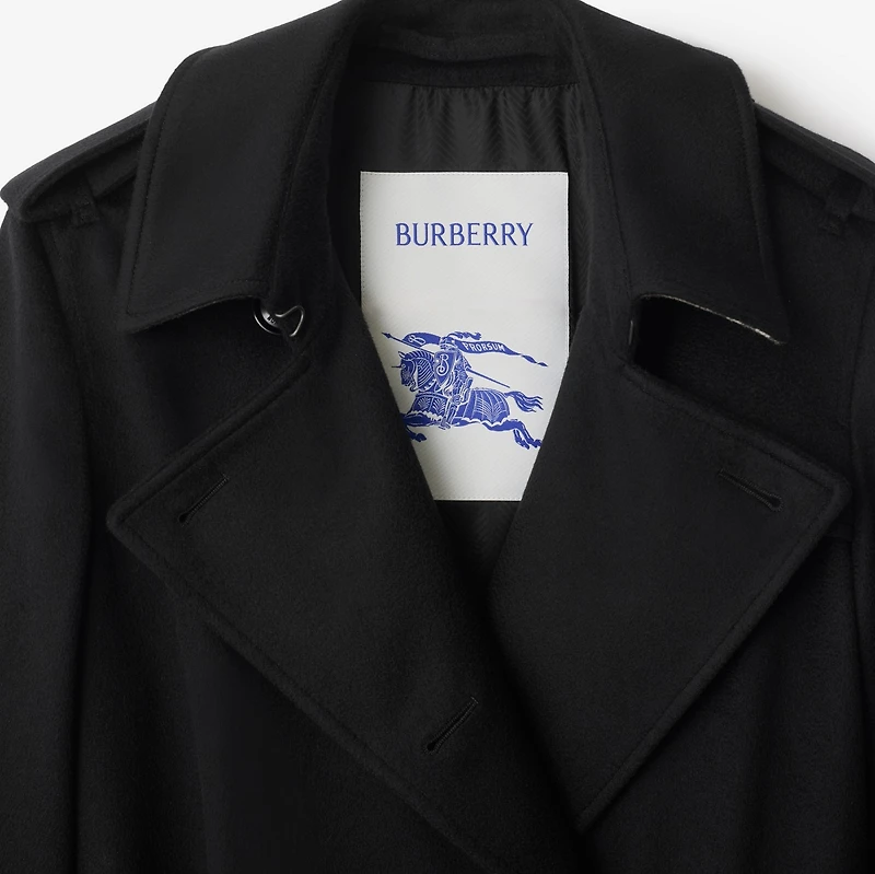Long Cashmere Kensington Trench Coat in Black - Women | Burberry® Official