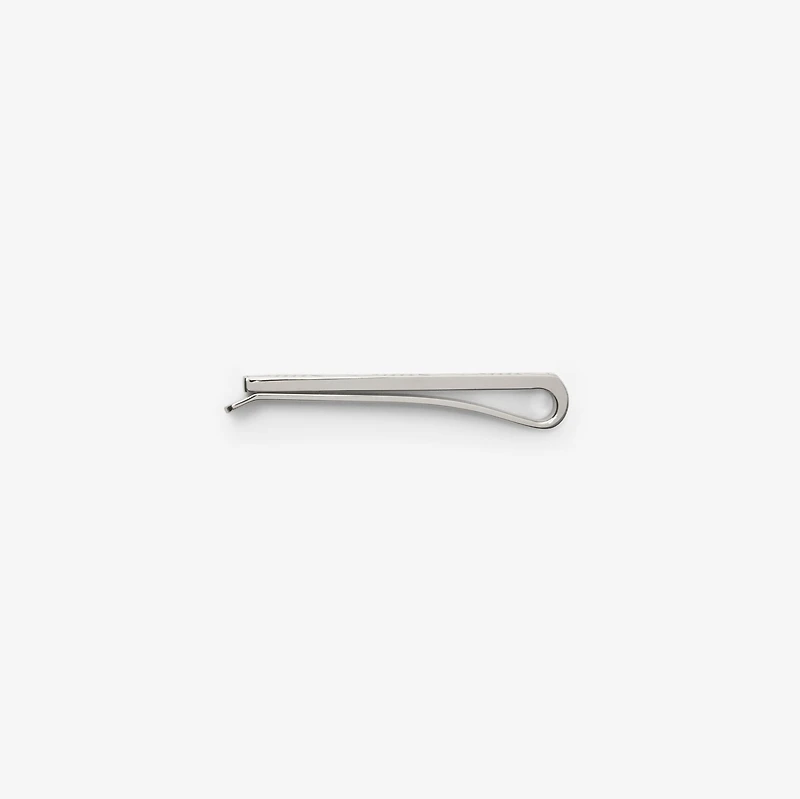 Engraved Check Tie Bar in Silver - Men | Burberry® Official