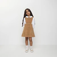 Check Corduroy Dress in Archive beige | Burberry® Official