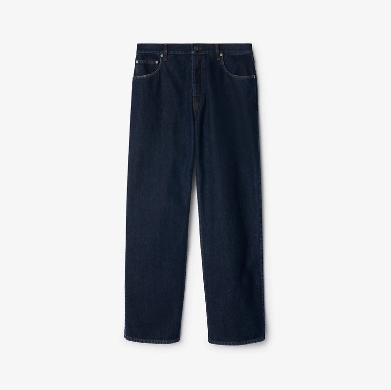 Regular Fit Jeans in Indigo blue - Men, Cotton | Burberry® Official