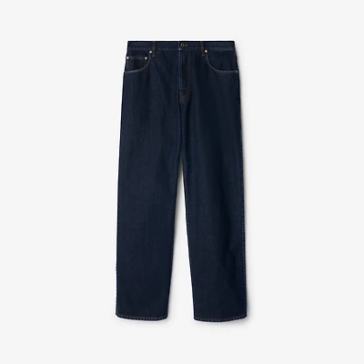 Regular Fit Jeans in Indigo blue - Men, Cotton | Burberry® Official