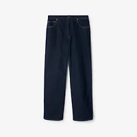 Regular Fit Jeans in Indigo blue - Men, Cotton | Burberry® Official