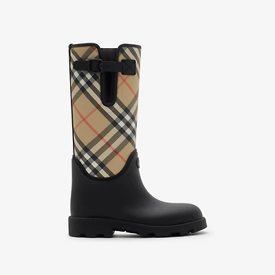 Rubber Marsh Stamp High Boots​ in Black - Women | Burberry® Official