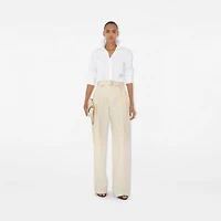 Slim Fit Cotton Poplin Shirt in White - Women | Burberry® Official