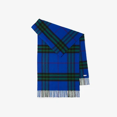 Wide Check Cashmere Scarf in Knight/ivy | Burberry® Official