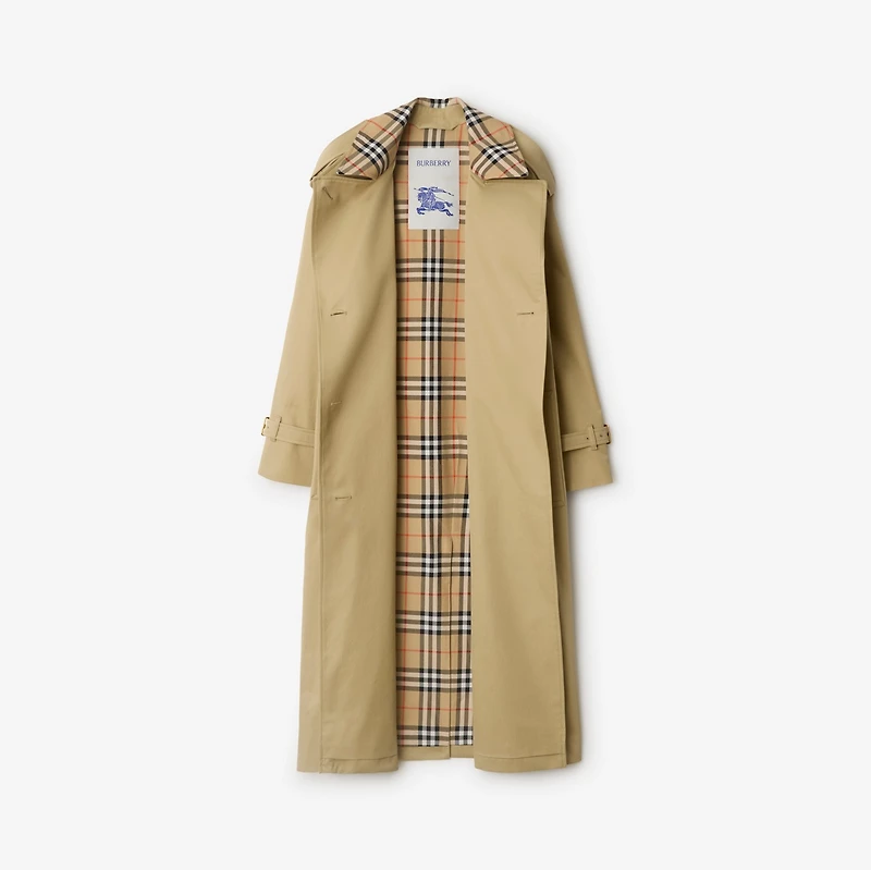 Long Check Collar Castleford Trench Coat in Hamper - Women, Cotton | Burberry® Official