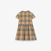 Check Cotton Dress in Sand beige | Burberry® Official