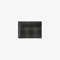Check Money Clip Card Case in Charcoal - Men, Canvas | Burberry® Official