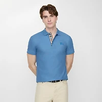 Cotton Polo Shirt in Pool - Men | Burberry® Official