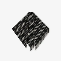 Check Wool Cashmere Cape in Black/calico | Burberry® Official