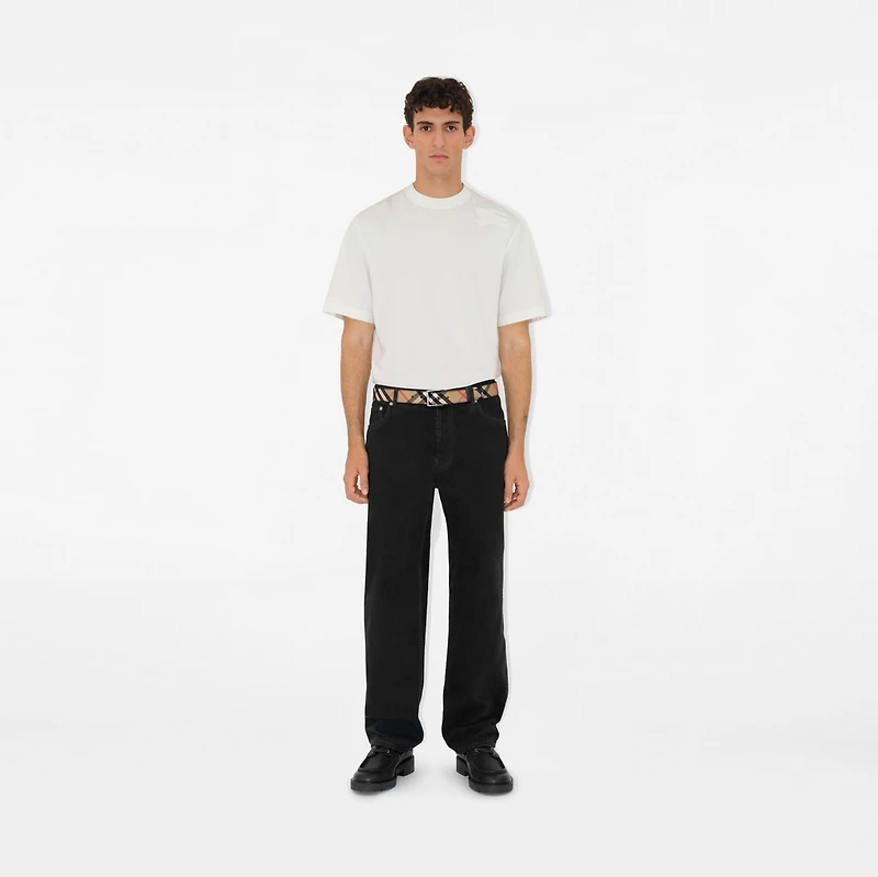 Check Belt in Sand - Men | Burberry® Official
