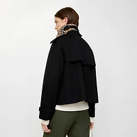 Cropped Mayfair Heritage Trench Jacket in Black - Women, Cotton Gabardine | Burberry® Official