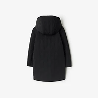 Quilted Nylon Hooded Coat in Black | Burberry® Official