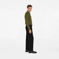 Long-sleeve Cotton Polo Shirt in Olive - Men | Burberry® Official