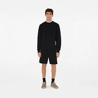 Check Label Cotton Shorts in Black - Men | Burberry® Official