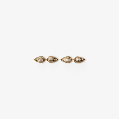 Spear Pavé Stud Earrings in Gold/clear