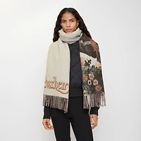 Stallion Portrait​ Cashmere Scarf in Ceramic white | Burberry® Official