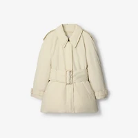Belted Berryhill Padded Car Coat in Ice beige - Women | Burberry® Official