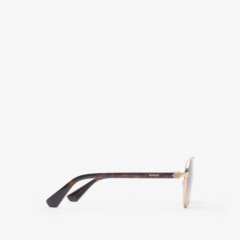 Metal Shield Aviator Sunglasses​ in Gold - Men | Burberry® Official