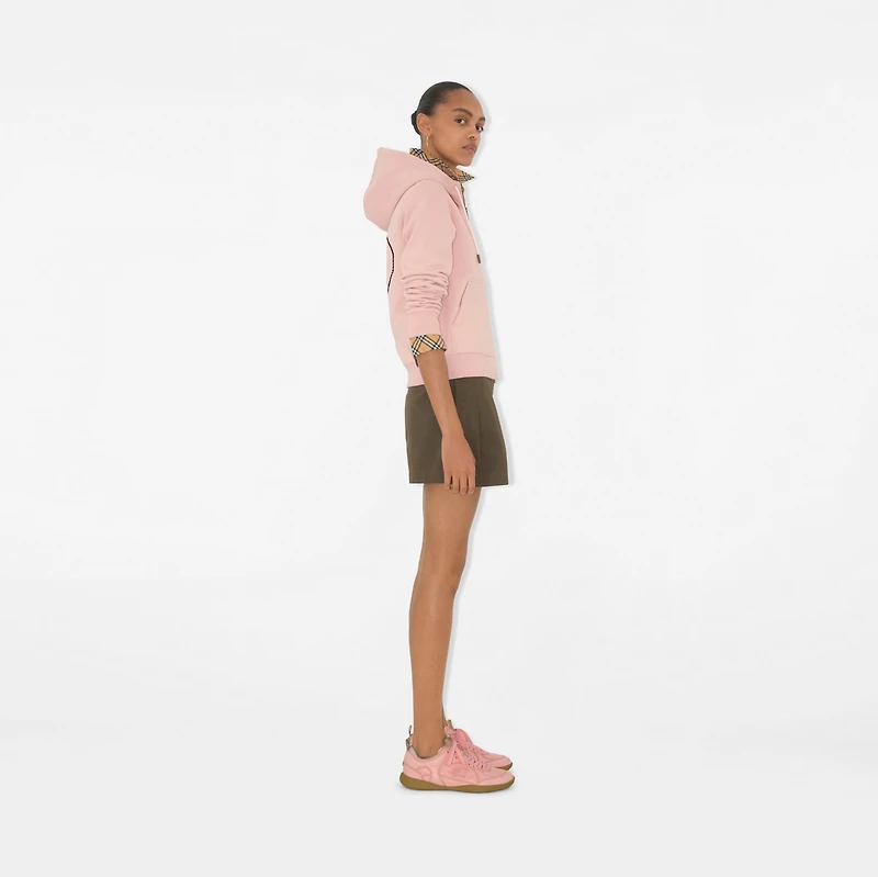 Knight Stamp Cotton Zip Hoodie in Bouquet - Women | Burberry® Official