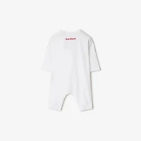Thomas Bear Cotton Jumpsuit in White - Children | Burberry® Official