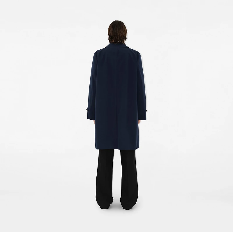 Long Gabardine Car Coat in Storm blue - Men, Cotton | Burberry® Official