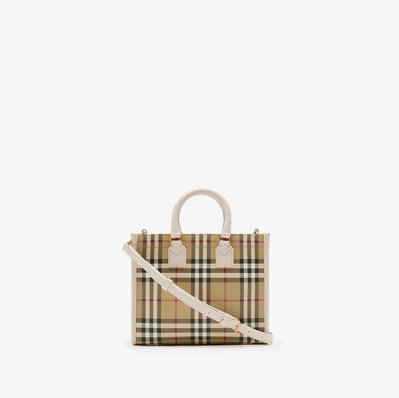 Mini Freya Tote in Vintage check/soap beige - Women, Cotton, Technical | Burberry® Official
