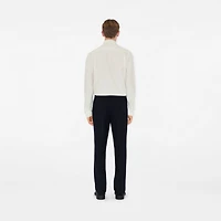 Wool Mohair Tailored Trousers in Navy - Men | Burberry® Official