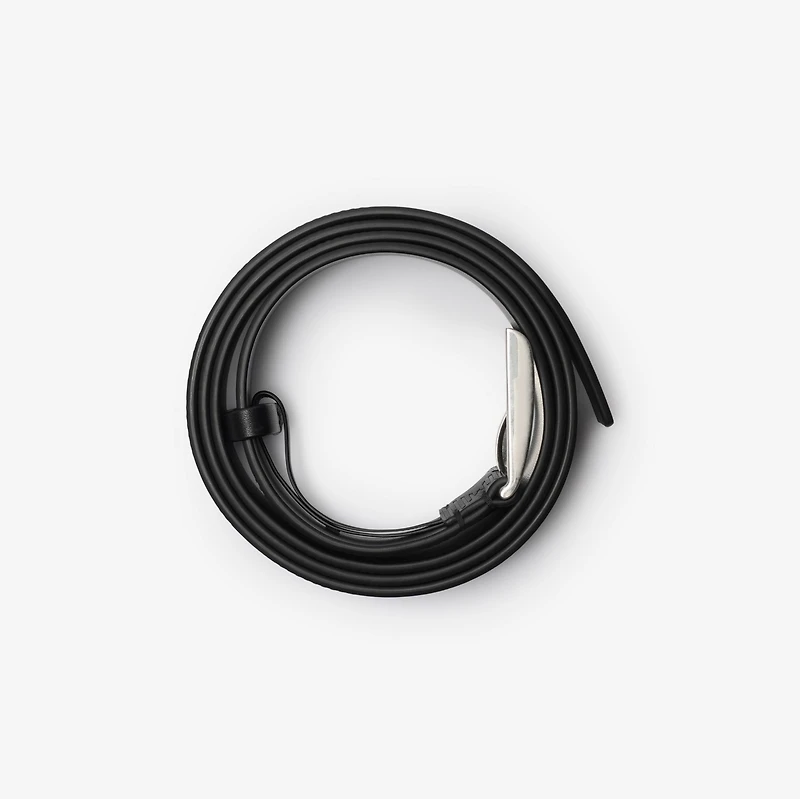 Check Leather Belt in Black - Men | Burberry® Official
