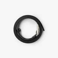 Check Leather Belt in Black - Men | Burberry® Official