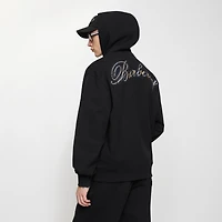Check Cursive Logo Cotton Zip Hoodie in Black - Men | Burberry® Official