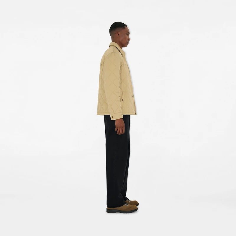 Quilted Gabardine Overshirt in Hamper beige - Men | Burberry® Official