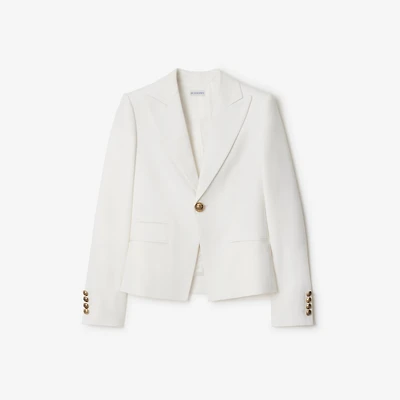 Wool Tailored Jacket in Cool alabaster - Women | Burberry® Official