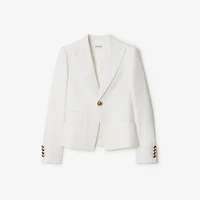 Wool Tailored Jacket in Cool alabaster - Women | Burberry® Official