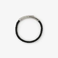 Leather Check Bracelet in Silver/black - Men | Burberry® Official