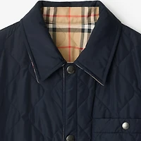 Reversible Quilted Nylon Overshirt in Navy - Men | Burberry® Official