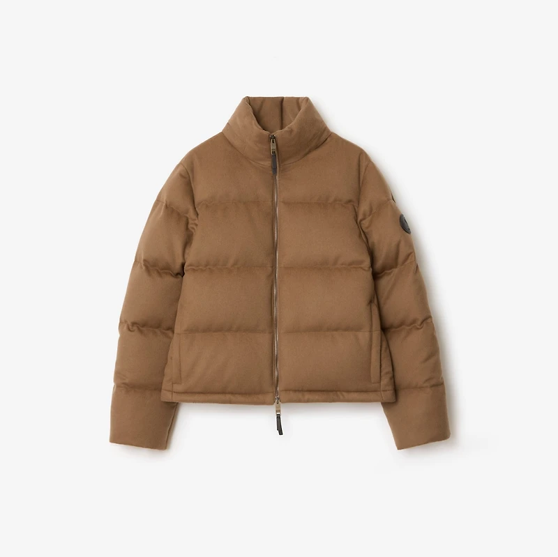 Cashmere Ambleside Puffer Jacket in Fawn brown - Women, Nylon | Burberry® Official