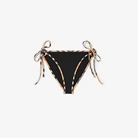 Check Trim Bikini Briefs in Black - Women, Wool | Burberry® Official