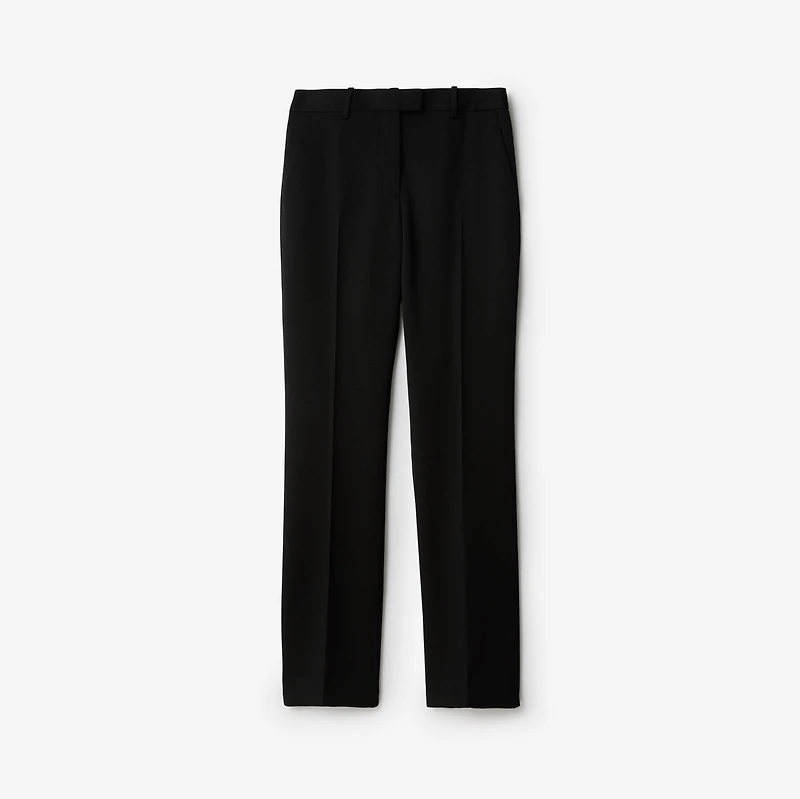 Grain de Poudre Wool Tailored Trousers in Black - Women | Burberry® Official