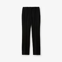 Grain de Poudre Wool Tailored Trousers in Black - Women | Burberry® Official
